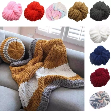 HAPPYLEAF Sợi Thô Chunky Chenille ấm áp Dày mềm DIY Đan & Móc mùa đông - Giảm 20% 121k