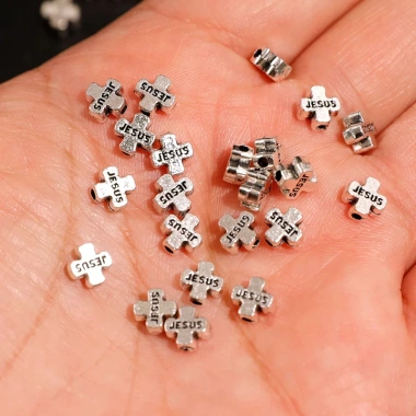 Hạt 6mm Chúa Giêsu Thánh Giá - Bộ 50 miếng kẽm, vòng tay, vòng cổ, công giáo 61.600đ 3
