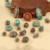 Hạt Phật Nepal Handmade – Đệm đồng, hạt Trung Quốc, thắt lưng mây, kẻ sọc dân tộc