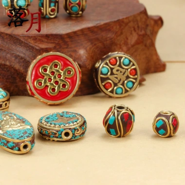 Hạt Phật Nepal Handmade – Đệm đồng, hạt Trung Quốc, thắt lưng mây, kẻ sọc dân tộc 2