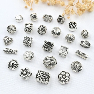 Hạt Spacer Bạc Cổ Đại Tự Làm – Phụ kiện Độc Đáo, Độ Bền Cao, Giá Ưu Đãi 21.654 VND