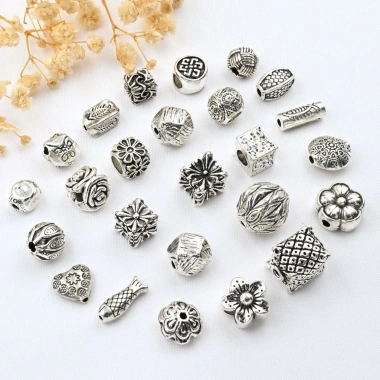 Hạt Spacer Bạc Cổ Đại Tự Làm – Phụ kiện Độc Đáo, Độ Bền Cao, Giá Ưu Đãi 21.654 VND