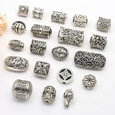 Hạt Spacer Bạc Tây Tạng Six-Character Mantra DIY Phụ Kiện phong thủy - Giá chỉ 22 581 VND 4