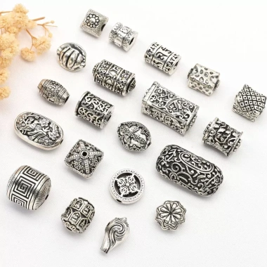Hạt Spacer Bạc Tây Tạng Six-Character Mantra DIY Phụ Kiện phong thủy - Giá chỉ 22 581 VND 9