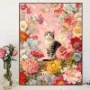 Hoa Dễ Thương Mèo Cross Stitch 2.025 - Ren Thêu Phong Cách Mới, Gói Thêu Tay Tự Làm Bộ
