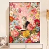 Hoa Dễ Thương Mèo Cross Stitch 2.025 - Ren Thêu Phong Cách Mới, Gói Thêu Tay Tự Làm Bộ 3