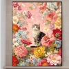 Hoa Dễ Thương Mèo Cross Stitch 2.025 - Ren Thêu Phong Cách Mới, Gói Thêu Tay Tự Làm Bộ 5