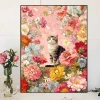 Hoa Dễ Thương Mèo Cross Stitch 2.025 - Ren Thêu Phong Cách Mới, Gói Thêu Tay Tự Làm Bộ 6