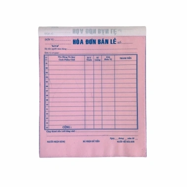 Hoá đơn bán lẻ A5 2 liên giấy trắng dày 100 tờ Giá rẻ 25.000đ
