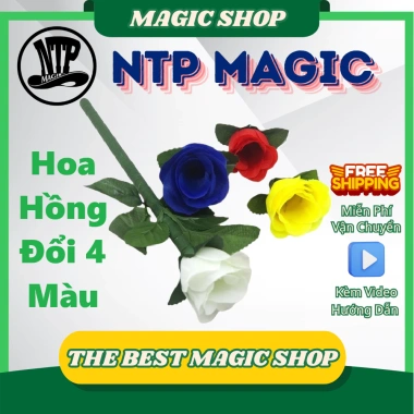 Hoa hồng ảo thuật 4 màu cao cấp, bông vải mềm, thân nhựa cứng cáp, hướng dẫn nhiệt tình, giá 132.300đ 2