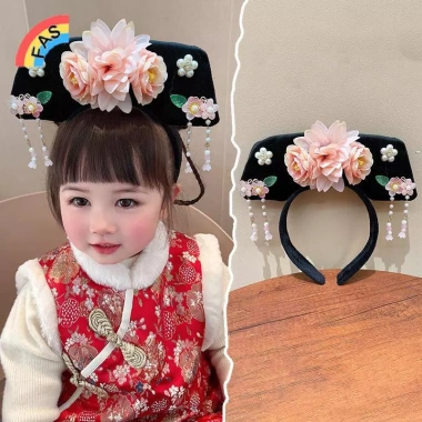 Hoa Phong Trung Hoa Mũ Ngọc Trai Cổ Đại Mũ Đầu Hanfu Nữ Công Chúa Tóc Vòng