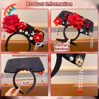 Hoa Phong Trung Hoa Mũ Ngọc Trai Cổ Đại Mũ Đầu Hanfu Nữ Công Chúa Tóc Vòng
