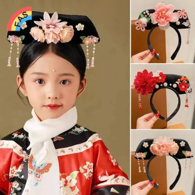 Hoa Phong Trung Hoa Mũ Ngọc Trai Cổ Đại Mũ Đầu Hanfu Nữ Công Chúa Tóc Vòng