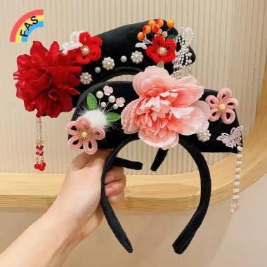 Hoa Phong Trung Hoa Mũ Ngọc Trai Cổ Đại Mũ Đầu Hanfu Nữ Công Chúa Tóc Vòng