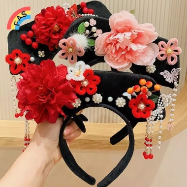 Hoa Phong Trung Hoa Mũ Ngọc Trai Cổ Đại Mũ Đầu Hanfu Nữ Công Chúa Tóc Vòng