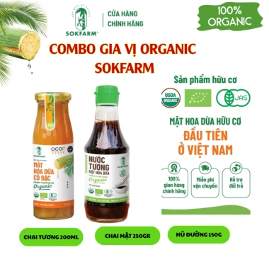 Hỏa Tốc - Sét Quà Tặng Tết Sum Vầy: Mật Hoa Dừa Sokfarm, Bộ Gia Vị Hữu Cơ Đặc Sản Vùng Mê Kông - Giá ưu đãi 265.000đ