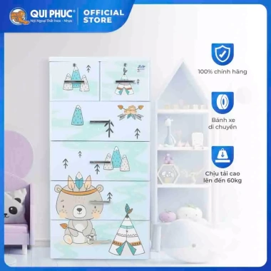 HỎA TỐC Tủ nhựa Bite 5 tầng QUI PHÚC Đựng quần áo tiện lợi, an toàn, lớn