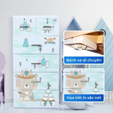 HỎA TỐC Tủ nhựa Bite 5 tầng QUI PHÚC Đựng quần áo tiện lợi, an toàn, lớn