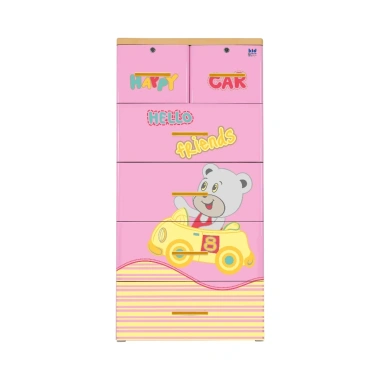 HỎA TỐC Tủ nhựa Kid 5 tầng QUI PHÚC – Đựng quần áo bé, hoạt tiết dễ thương