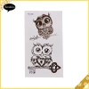 Hoạt hình chống nước Cú dễ thương Decal tạm thời, nhãn dán xăm giả, cơ thể