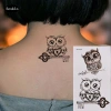 Hoạt hình chống nước Cú dễ thương Decal tạm thời, nhãn dán xăm giả, cơ thể 7