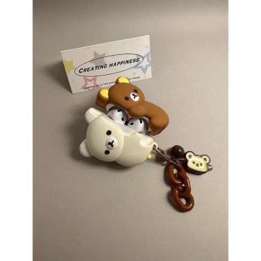 Hộp bảo vệ tai nghe Rilakkuma dễ thương, tương thích AirPods 4 và Pro 2, giá 130.746 VND
