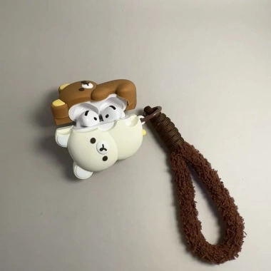 Hộp bảo vệ tai nghe Rilakkuma dễ thương, tương thích AirPods 4 và Pro 2, giá 130.746 VND