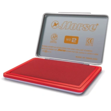 Hộp Dấu Kim Loại Horse H-02 Size Trung - Xanh Đỏ Đen, Thép Bền, Mực Đậm, Hàng Thái Lan Giá 38.000