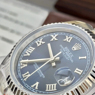 Hộp Đẹp Đồng Hồ Nam RoLex Sapphire RA75 Xanh La Mã Viền Băm Máy Cơ Automatic Nhật 2.55 Triệu 5