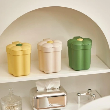Hộp đựng rác để bàn AVENULL, nắp Mini, hộp bút hoa xinh cho vanity - 87.480₫