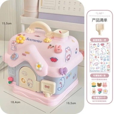 Hộp đựng tiết kiệm két mini có khóa và tay cầm thiết kế nhỏ gọn tiện dụng cho trẻ em 12 Hộp đựng tiết kiệm két mini có khóa và tay cầm thiết kế nhỏ gọn tiện dụng cho trẻ em 12