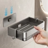 Hộp đựng xà phòng nhôm không gian treo tường, thoát nước hai lớp, không thủng, giá siêu tiết kiệm 103.653₫