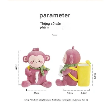 Hộp khăn giấy xe hơi 2 trong 1 - Thùng rác & Hút giấy, thiết kế dễ thương cho nội thất ô tô 3