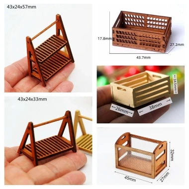 Hộp lưu trữ nhà búp bê FLAZEA – Kệ gỗ mini đa màu, giỏ bánh mì, giá ưu đãi 29.590₫