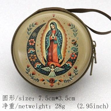 Hộp lưu trữ trang sức Công giáo Mân Côi - Túi đựng tiền xu, tai nghe, khóa kéo, thiết kế nam, giá 96.120₫ 6