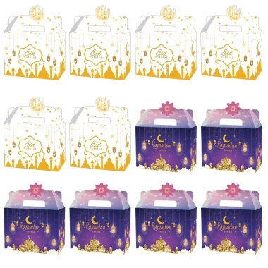 Hộp quà Eid Mubarak Ramadan 12 chiếc FANGHUI họa tiết màu giấy kẹo giảm giá 137.610₫ 10