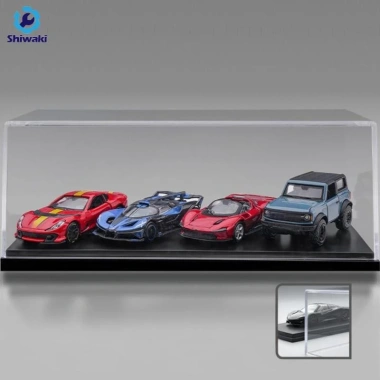 Hộp trưng bày Acrylic trong suốt đồ chơi ô tô 1/32 - Kệ lưu trữ chống bụi, búp bê hành động