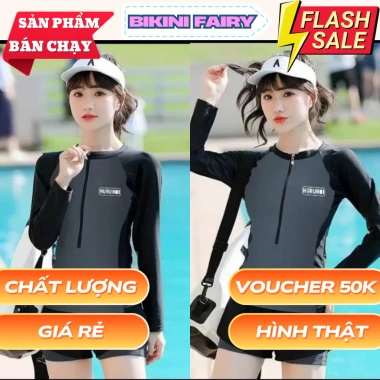Hot Trend Bộ Đồ Bơi Dài Tay Nữ Chống Nắng Co Giãn Size M L XL Kiểu Thể Thao Sang Trọng Giá chỉ 199k