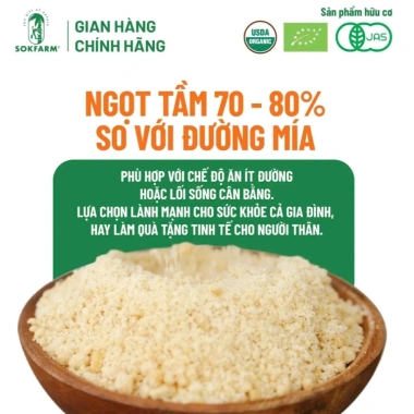 Hũ đường 160g cho bé Đường Hoa Dừa Organic Sokfarm – Ngọt thanh tự nhiên, không tinh luyện, 135k