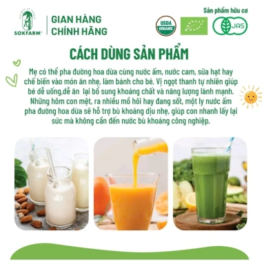 Hũ đường 160g cho bé Đường Hoa Dừa Organic Sokfarm – Ngọt thanh tự nhiên, không tinh luyện, 135k 7 Hũ đường 160g cho bé Đường Hoa Dừa Organic Sokfarm – Ngọt thanh tự nhiên, không tinh luyện, 135k 7