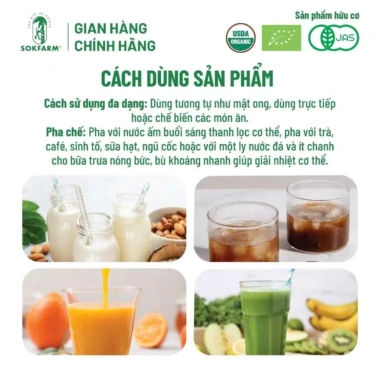 Hũ mini 65g Mật Hoa Dừa Organic Sokfarm – Ngọt thanh, thay thế mật ong cho bé