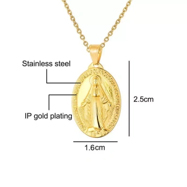 Huy chương Đức Mẹ Thép không gỉ - Mặt dây chuyền Charm DIY Trang sức tôn giáo Quà tặng bí tích Giá 77.000đ