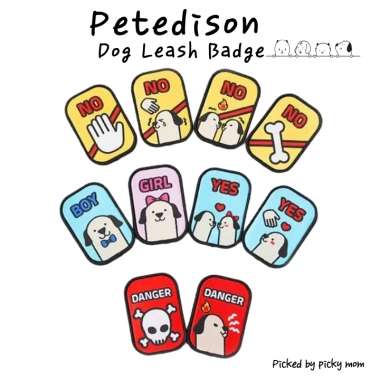 Huy hiệu dây xích chó Petedison - Miếng dán tin nhắn rõ ràng, Velcro, 10 mẫu, chỉ 333.792₫
