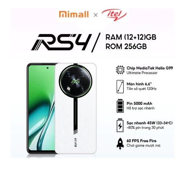 Hiệu năng pin 5000mAh và sạc nhanh 45W trên Itel RS4: Thực tế ra sao?