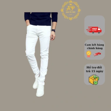 Jean nam trắng rách gối co dãn 4 chiều skinny form quần rin QJ5.050 - Giá 155.953 VND