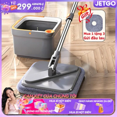 JETGO Cây Lau Nhà 2 Ngăn Tách Nước Bẩn, Tự Vắt Khô, Chổi Xoay 360 Độ - 284.050 VND