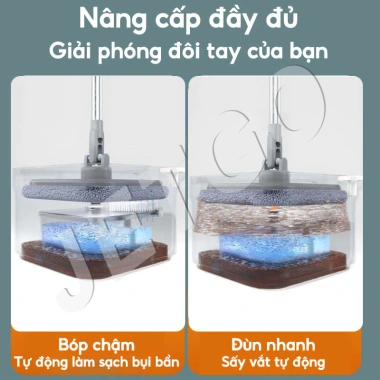 JETGO Cây Lau Nhà 2 Ngăn Tách Nước Bẩn, Tự Vắt Khô, Chổi Xoay 360 Độ - 284.050 VND