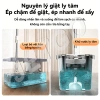 JETGO Cây lau nhà xoay thép không gỉ, microfibre siêu hút nước, bánh xe kèm thùng 4