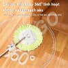 JETGO Cây lau nhà xoay thép không gỉ, microfibre siêu hút nước, bánh xe kèm thùng 6