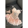 Jum Ngủ Lụa Ren Eo Hoạ Tiết Cherry Croset Nơ Xoè - Hube Sleepwear QC Loại 1 8